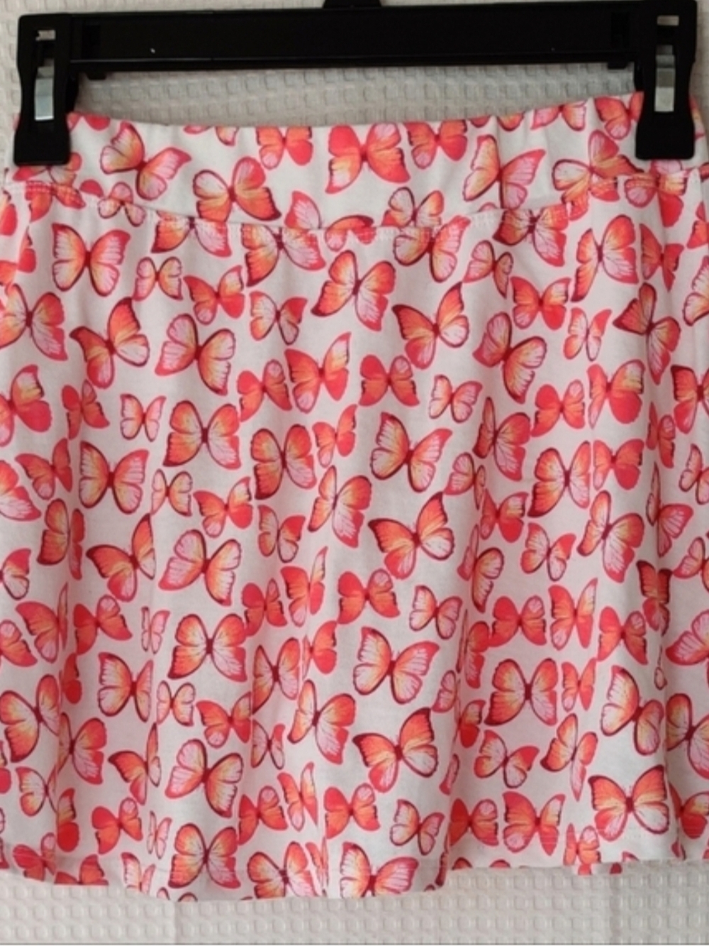 Btween Girls Flared Skort , Orange and Pink Butterfly Print Size 7/8